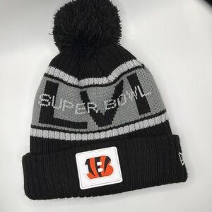 New Era Cincinnati Bengals Super‎ Bowl LVI Knit Beanie Pom NFL Hat